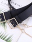 Fashion Black (without Chain) Hollow Gold Buckle Corn Eye Double Row Full Hole Belt