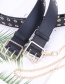 Fashion Black (without Chain) Hollow Gold Buckle Corn Eye Double Row Full Hole Belt