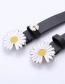 Fashion Black-single Daisy Small Daisy Flower Thin Belt