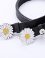 Fashion Black-double Daisy Small Daisy Flower Thin Belt