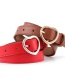 Fashion Red-silver Buckle Heart-shaped Heart Buckle Belt