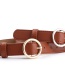 Fashion Pink Silver Buckle Pu Buckle Belt With Round Buckle