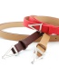 Fashion Red Silver Triangle Buckle Snap Belt