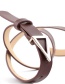 Fashion Brown Silver Triangle Buckle Snap Belt