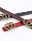 Fashion Red Double Buckle Belt