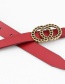 Fashion Red Double Buckle Belt