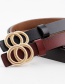 Fashion Brown Double Buckle Buckle Thin Belt