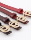 Fashion Red Double Buckle Buckle Thin Belt