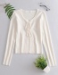 Fashion White Thin Knit Sweater With Chest Tether