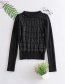 Fashion Black Hot Stitching Stitching Perspective Sweater