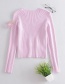 Fashion Purple Hollow Solid Color Striped Knitted Sweater