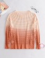 Fashion Color Tie-dyed Openwork Mesh Gradient Sweater