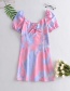 Fashion Color Tie-dyed Puff Sleeve Dress