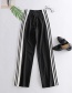 Fashion Black Contrast Color Track Pants