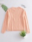 Fashion Pink Openwork Solid Color Knitted Sweater