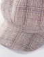 Fashion Beige Plaid Cotton Octagonal Cap