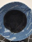 Fashion Denim Light Blue Broken Washed Denim Sunscreen Fisherman Hat
