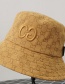 Fashion Khaki Letter Embroidered Printed Sunshade Fisherman Hat