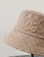 Fashion Beige Letter Embroidered Printed Sunshade Fisherman Hat