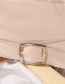 Fashion Yellow Metal Belt Buckle Stitching Beret