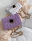 Fashion Purple One-shoulder Diagonal Shoulder Bag With Embroidery Chain Lock