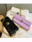 Fashion Purple Chain Lock Embroidery Thread Quilted Shoulder Bag