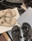Fashion Black Flower Transparent Belt Muffin Heel Sandals