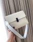 Fashion White Shoulder Crossbody Bag With Wide Shoulder Strap Lock