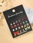 Fashion Red Alloy Drop Oil And Diamond Flower Butterfly Pearl Earring Set