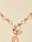 Fashion Golden Circle Love Crystal Butterfly Tassel Necklace