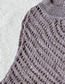 Fashion Purple Gray Knit Cutout Sleeveless Top