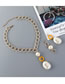 Fashion Coffee Pearl Resin Asymmetric Alloy Earring Necklace Set