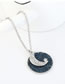 Fashion Navy Blue Imported Crystal Pentagram Moon Geometric Round Necklace