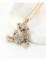 Fashion Color Imported Crystal Cady Bear Alloy Necklace