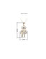 Fashion Color White Imported Crystal Cady Bear Alloy Necklace