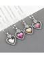 Fashion White Crystal Diamond Love Hollow Alloy Earring Necklace Set