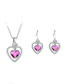 Fashion Golden Phantom Crystal Diamond Love Hollow Alloy Earring Necklace Set