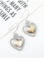 Fashion White Crystal Inlaid Rhinestone Love Earrings