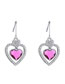 Fashion Classical Pink Crystal Inlaid Rhinestone Love Earrings