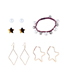 Fashion Color Mixing Resin Stars Pearl Earrings Hair Set