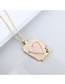 Fashion Pink Gold Plated Love Tag Geometric Necklace