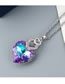 Fashion Ziguang Austrian Crystal Diamond Love Openwork Necklace