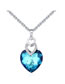 Fashion Color White Austrian Crystal Diamond Love Openwork Necklace