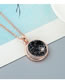 Fashion Rose Gold Imported Crystal Moon Drop Oil Geometric Round Necklace