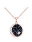 Fashion Rose Gold Imported Crystal Moon Drop Oil Geometric Round Necklace