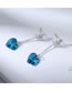 Fashion Blu-ray Austrian Crystal Pentagram Love Chain Earrings