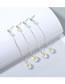 Fashion 14k Gold Austrian Crystal Love Chain Alloy Earrings