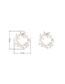 Fashion Platinum Real Gold Plated Zircon Garland Pearl Hollow Earrings