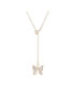 Fashion Platinum Zircon Butterfly Inlaid Bead Alloy Necklace