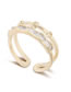 Fashion 14k Gold Diamond Zircon Wave Geometric Ring